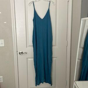 Lovestitch Gauze Maxi Dress-Blue